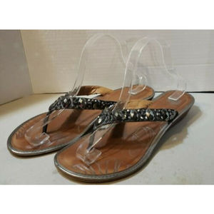 Yellow Box Women's Klaudia ‎ Rhinestone Wedge Thong Slip On Sandals Sz 9